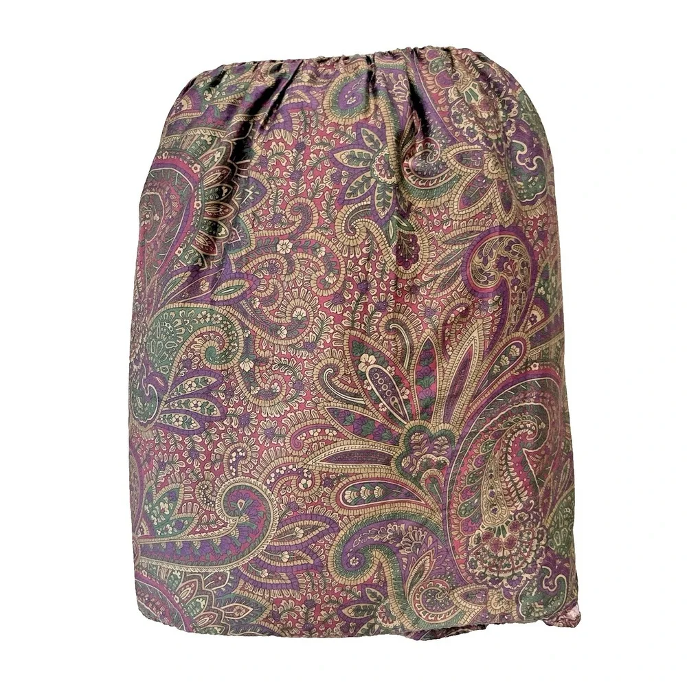 Vtg Ralph Lauren New Bohemian Purple Paisley Bed Skirt KING Dust Ruffle